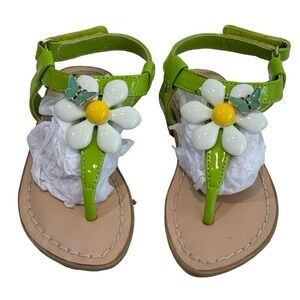 Miss Trish for Target Thong‎ Sandals with Flower & Butterfly Little Girls Size 7